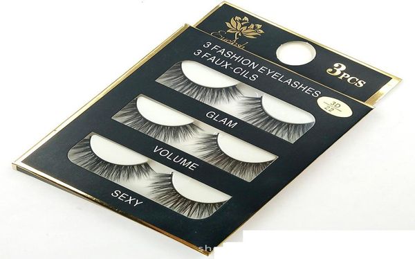 

3d false eyelashes 8 styles fashion 3 pairs handmade false eyelash thick fake faux lashes makeup beauty4966226