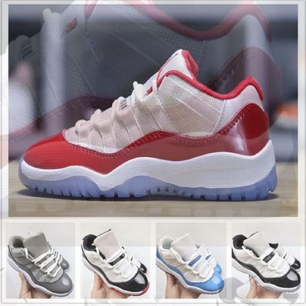 

eur25-35 kids shoes 11 boys girls low basketball jumpman 11s children shoe black sneaker chicago designer military grey trainers baby big ki