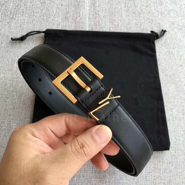

luxury designer belt for women genuine leather cowhide width 2.0cm 3.0cm men designers belts bronze silver gold buckle womens waistband, Black;brown
