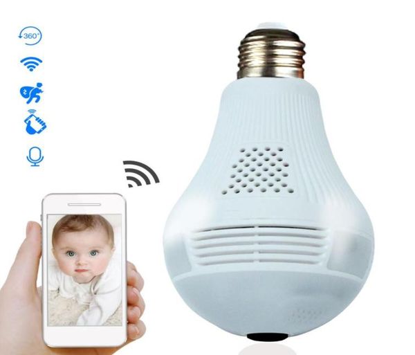 

360 degree led light 960p wireless panoramic home security security burglar wifi cctv fisheye bulb lamp ip camera two ways audio8334669