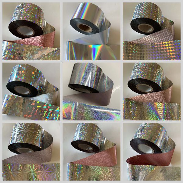 

stickers decals 1 roll of 120m * 4cm holographic nail foil laser star wave nail transfer foil gold and silver holographic sticker decal cham, Black