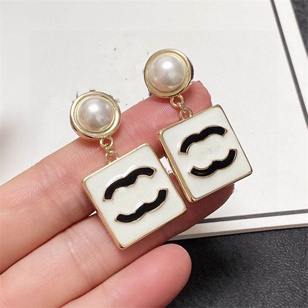 

designer simple earrings ccity luxury stud women jewelry gold drop earring woman ohrringe with box 32378, Golden;silver