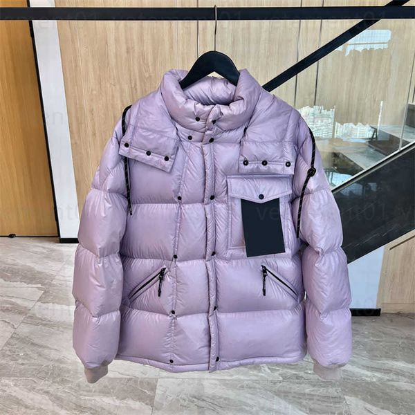 

designer zip up winter coat workout down jacket fashion casual loose version of the short warm hooded parka couple sportswear top, Black