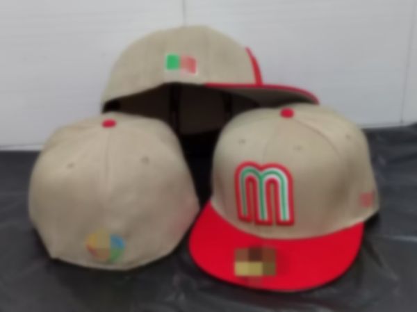

mexico fitted caps letter  hip hop size hats baseball caps flat peak for men women full closed h23-7.19, Blue;gray