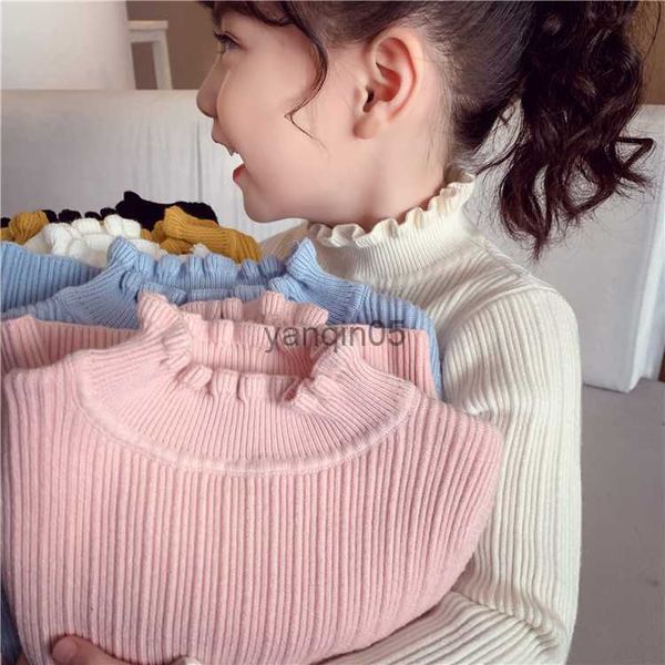 

pullover girls winter sweater solid soft knitted shirt fashion elegant winter underwear sweater shirts drop shipping kids warm hkd230719, Blue