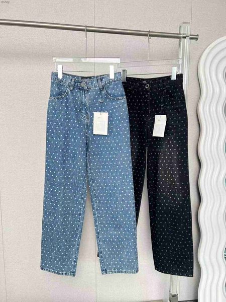

2023 designer womens jeans female retro designer jeans women's jacket female milan runway designer dress casual long-sleeved clothing s, Blue