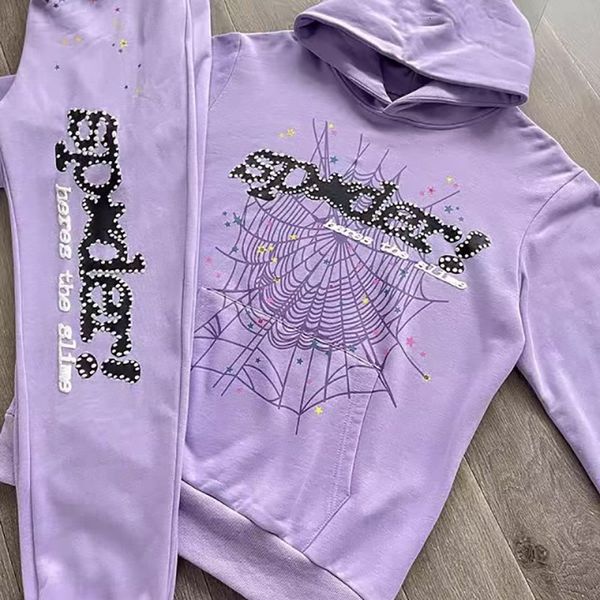 

mens tracksuits 555555 star letter foam print high street 1 quality and womens hoodie pants 230718, Gray