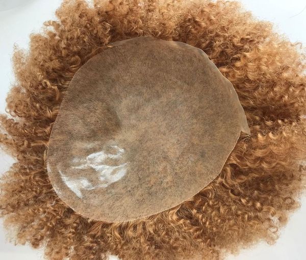 

light brown afro curly toupee full lace hair unprocessed brazilian human hair afro kinky curly lace toupee for black men7685882