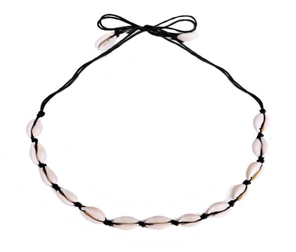 

ins puka shell natural chokers hand knotted woven necklace clavicle chain 2 colors whole3532642, Golden;silver