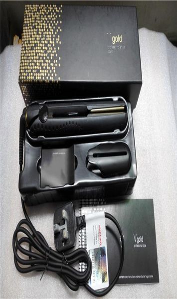 

in stock gh v gold professional hair straightener eu plug with retail box dhl fast ship hair styling tools version dhl 1883680, Black