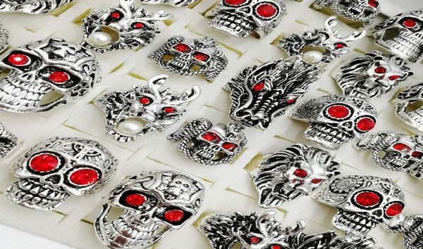 

fashion new 100pcslot gothic punk dragon ring tough guy vintage mix styles men039s women039s jewelry giftsize18mm23mm7627269, Silver