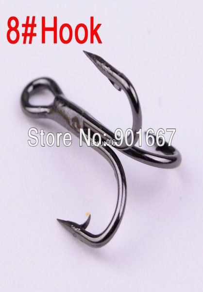 

500pclot new black color fishing equipment 8 fishing hook high carbon steel treble hooks fishing tackle 8793095