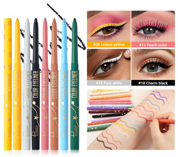 

eyeline glue pen is not easy to smudge and sweat, long -lasting easy to outline the eyeliner 18 color eyeliner, many style choices, support