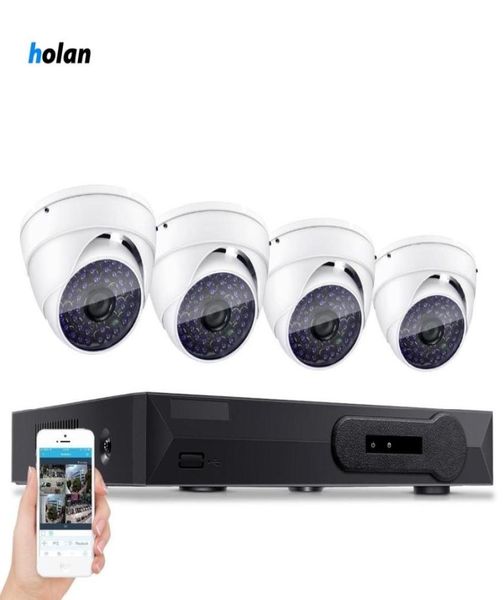 

holanvision 4ch ahd 1080n dvr hd day night 1800tvl 24ir waterproof indoor camera cctv home security systems2897088, Black;white