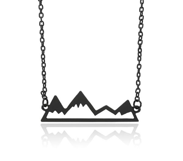 

mountain necklace minimalist pendant snowy mountain hiking outdoor travel jewelry mountains climbing gifts goldsilver chains 3068215, Silver