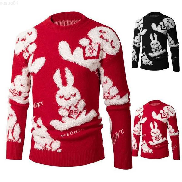 

men's sweaters pull homme 2023 new fall winter men's knit sweater fashion high end slim fit hip hop pullovers male christmas casua, White;black