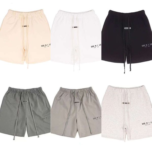 

2023 reflective high street shorts men's casual sports pant loose oversize style drawstring short pants trend designer ess essentail712, White;black