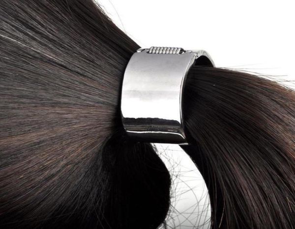 

wholefashion punk rock metal circle ring hair cuff wrap ponytail holder band 2 colors2474456