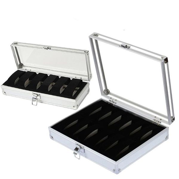 

watch boxes cases watch box organizer case display men's storage shelf travel earrings jewelry watch slot alloy men's packaging ea, Black;blue