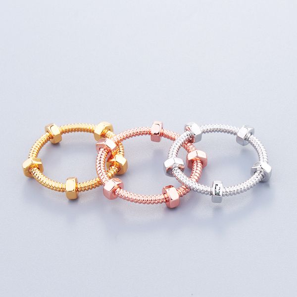 

small love 18k rose gold screw silver bangle ring for women men set luxury tennis fashion jewelry designer women jewlery party gifts accesso