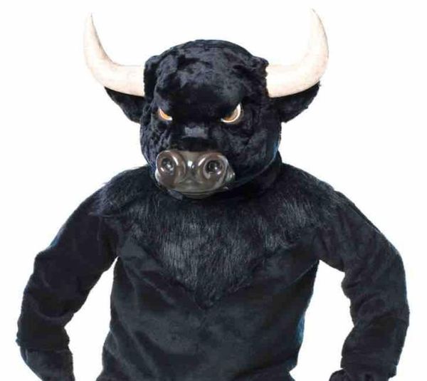 

custom black bull mascot costume 01234567891011122144815, Red;yellow