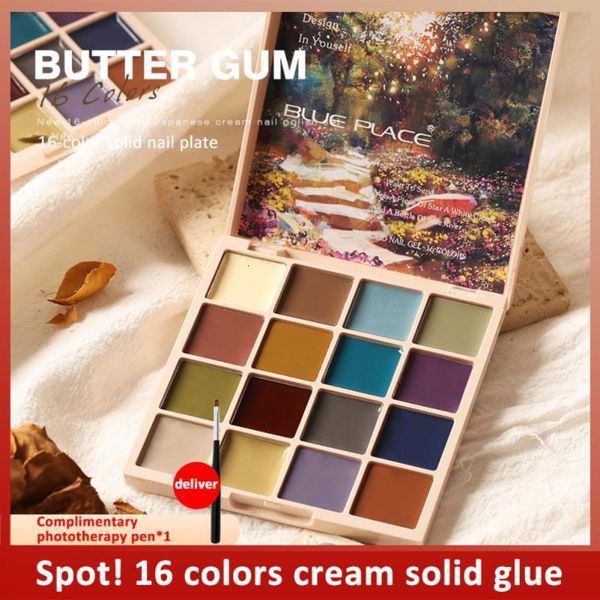

nail gel 16 colors palette polish art glue jelly salon solid semi permanent varnishes portable 230718, Red;pink