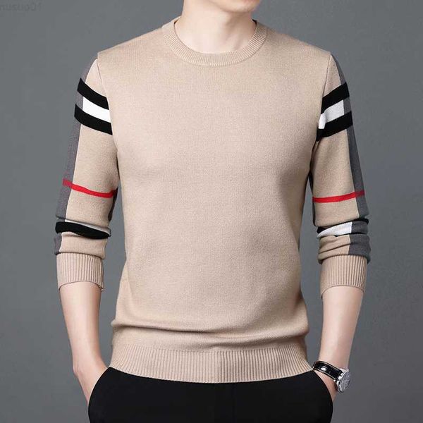 

men's sweaters 2022 new fall winter luxury designer sweater men streetwear classic plaid knitted christmas pullover male knitwear l2307, White;black
