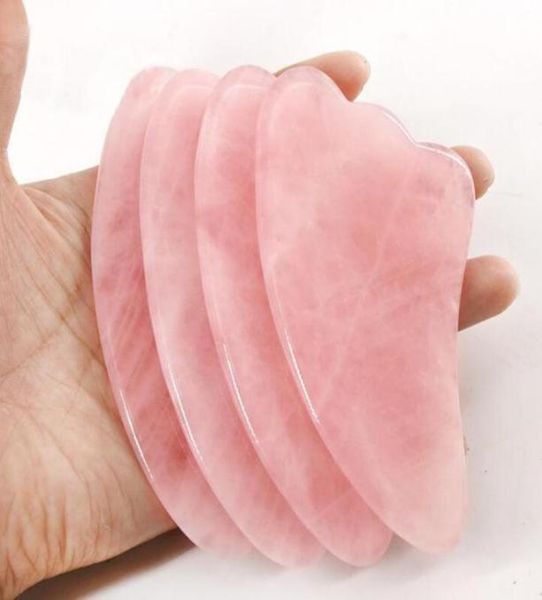 

quality rose quartz pink jade guasha board natural stone scraper chinese gua sha pad1546889
