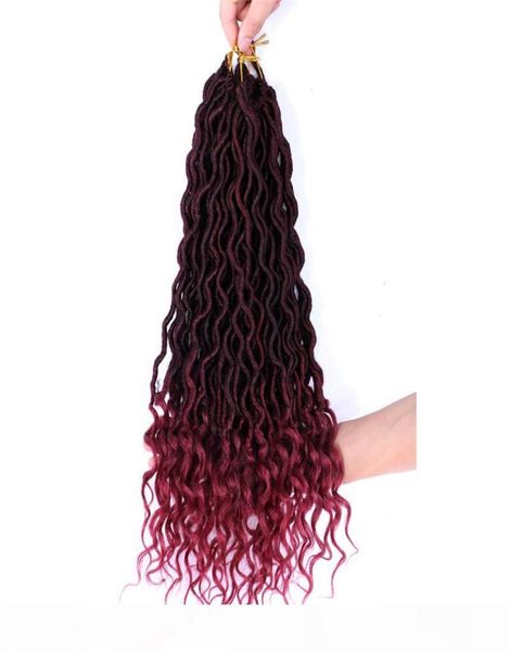 

shanghair 18039039 goddess faux locs curly ends short wavy synthetic hair extensions 70g pc crochet braids black afros7542364