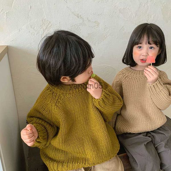 

pullover milancel kids clothes solid sweater for brothers and sisters korean children outwear girls sweaters hkd230719, Blue
