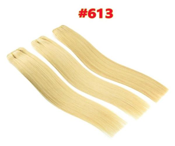 

10a grade quality double drawn 60 613 blonde brazilian straight human hair 3pcs 80gpcs brazilian human straighthair weave bundl9586268, Black