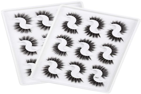 

3d mink lashes boxes eyelash packaging 9 pairs natural makeup eyelashes6943399