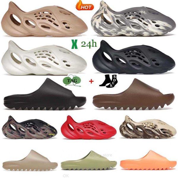 

designer sandals slippers woman sandal womens slide foam runners slipper slides sliders soot black white resin pure ochre bone slippers foam