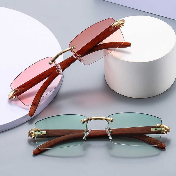 

new fashion for men's ultra clear frameless sunglasses with edge cut ocean pieces trendy and high end, White;black