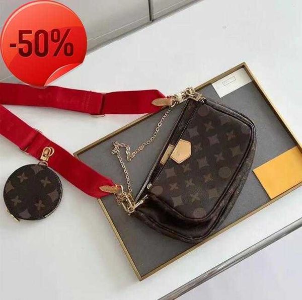 

designer bags old flower brown three in one shoulder bag seven color strap clutch combo embossed fashion luxury multi pochette womens messen