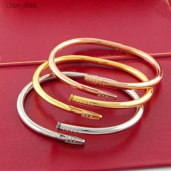 

high edition small model slim bracelets bangles for women men aaa cubic zirconia 316l steel jewelry designer designiugxnail bracelet, Black