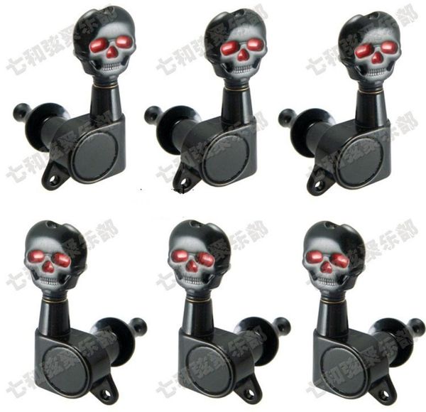 

3r3l black guitar accessories for acoustic guitar strings skull button tuning pegs keys tuner machine heads guitar parts3236640