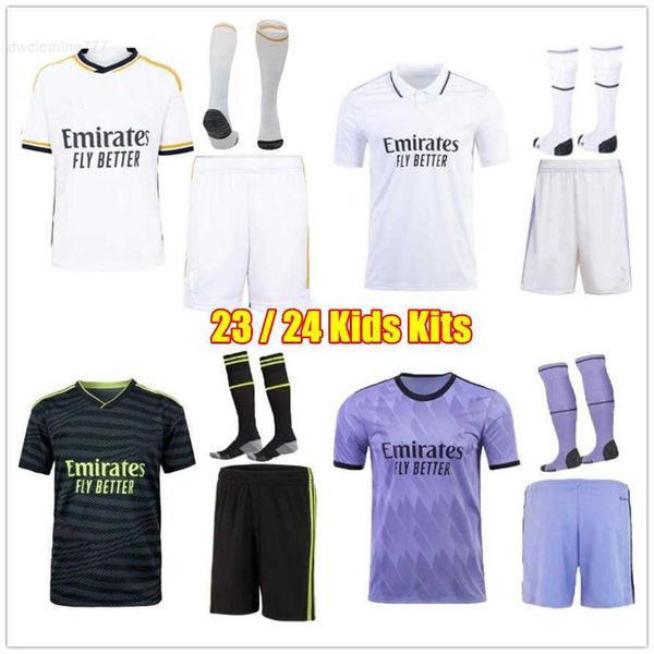 

2023 bellingham real madrids soccer jerseys kids football kits vini jr tchouameni benzema alaba asensio modric rodrygo fourth 22 23 24 new m, White;black