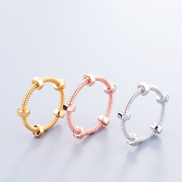 

small love 18k rose gold screw silver bangle ring for women men set luxury tennis fashion jewelry designer women jewlery party gifts accesso