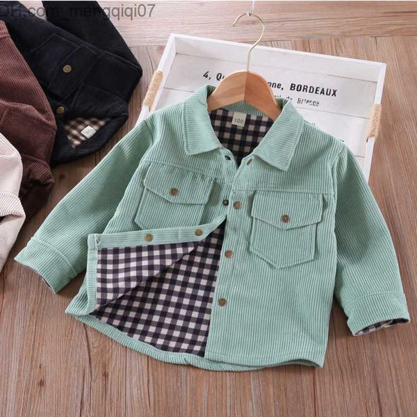 

coat corduroy girls' and boys' jackets children's clothing toddler boys' clothing long sleeve autumn green cute jacket z, Blue;gray