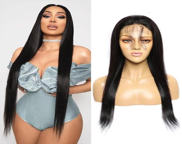 

modern show hair 4x4 30 inch lace closure wig remy hair straight 150 density malaysia human hair wigs for black women3449578