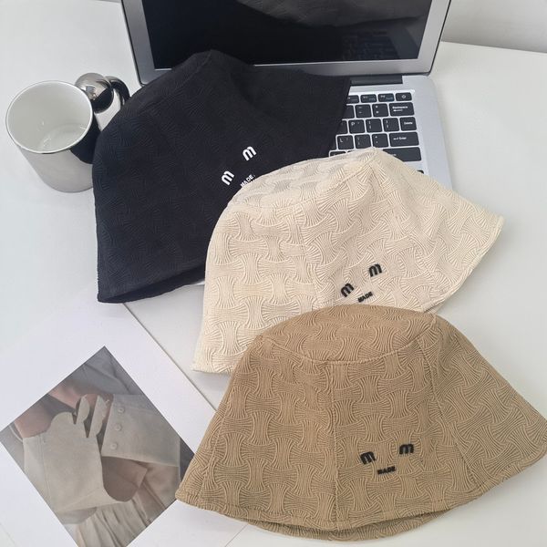 

textured solid bucket hat for women designer fisherman hat plain stripe breathable basin hat jp, Blue;gray