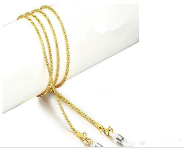 

2017 fashion stainless colorfast antislip sunglasses reading glasses chain rope neck cord retainer silicon loop silver g4525854