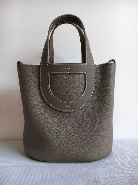 

luxury picotin lock bag opening small single piece korean version apricot color bucket type car stitching open pocket bag xnjl