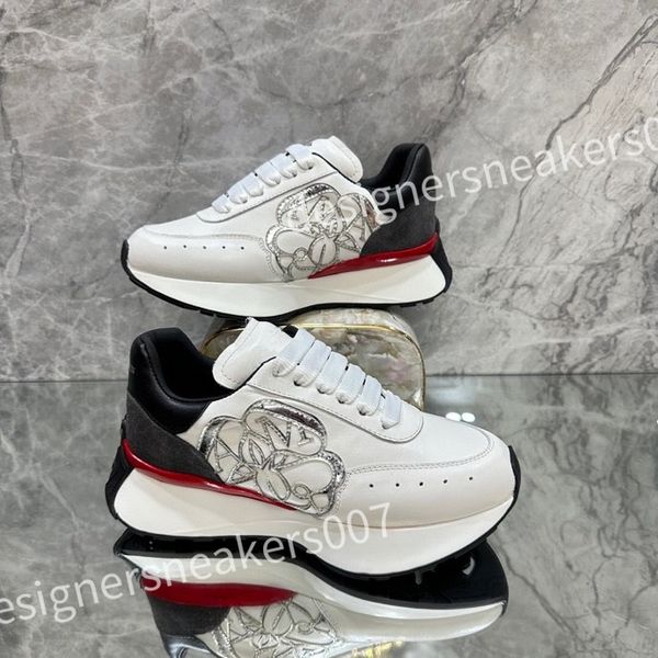 

designer men causal shoe fashion woman leather lace up platform sole sneakers white black mens womens sneaker xsd221109