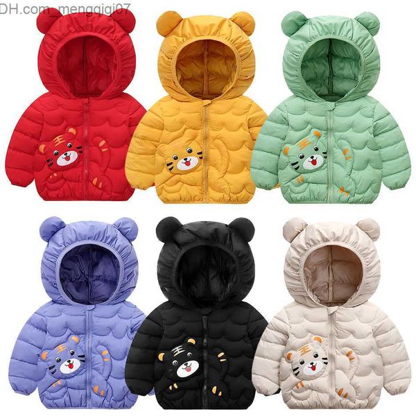 

down coat children's jacket boys girls lightweight jacket children's tiger sled baby mouse earmuffs winter clothing 1-5 year warm, Blue;gray