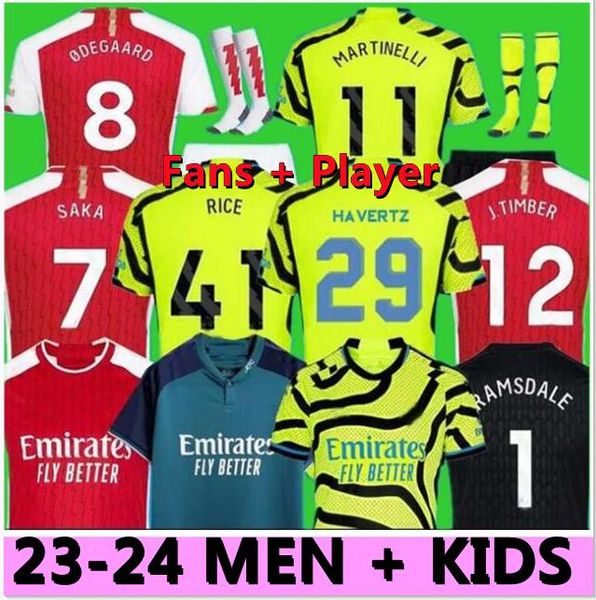 

saka soccer jerseys g. jesus odegaard rice havertz 23 24 gunners martinelli smith rowe thomas nketiah zinchenko saliba trossard football shi, Black;yellow