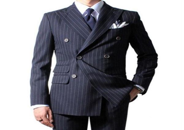 

black plaid business party men suits for wedding 2018 peaked lapel double breasted two piece wedding groom tuxedos custom made jac9215466, Black;gray