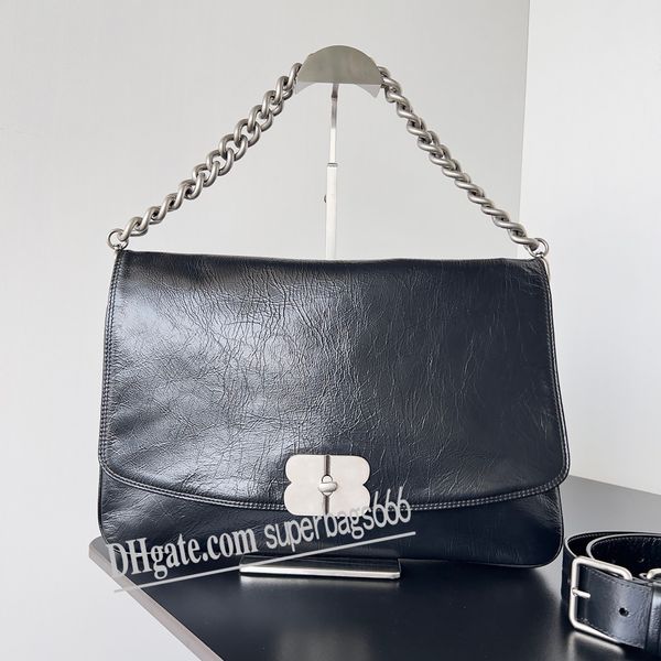 

bb soft large flap bag in black peach calfskin purse designer woman handbag large fashion luxury