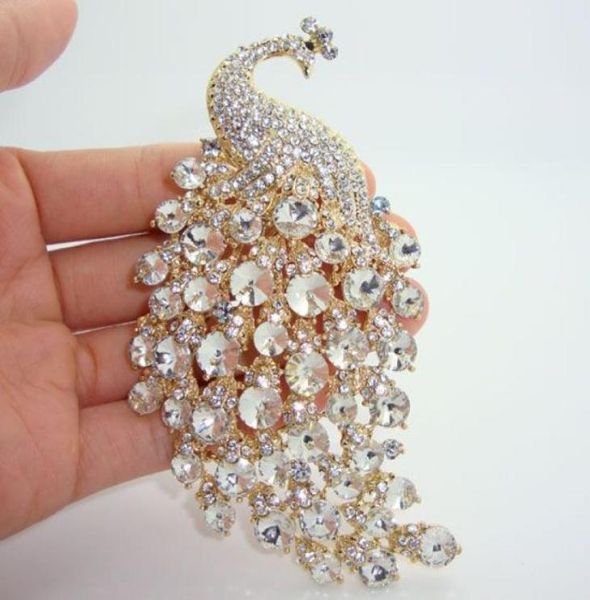 

whole new 2014 433quot hquality peacock brooch pins w rhinestone crystal popular jewelry party4764366, Gray